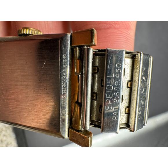 Vintage Gruen Veri-Thin Precision With Calendar Stretch Band 20mm 10k GF